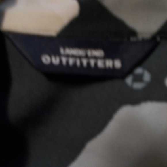 Lands End Outfitters Floral Blouse Navy/Shades of Gray Size 8 - Picture 6 of 7